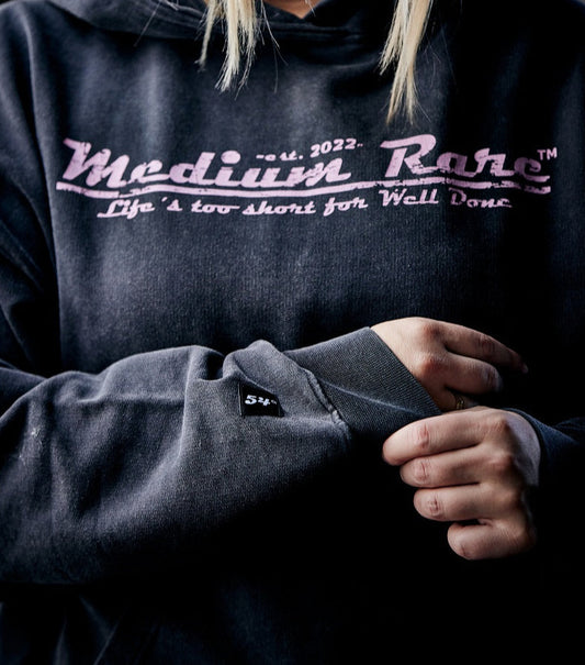 SIGNATURE HOODIE - VINTAGE BLACK / PINK