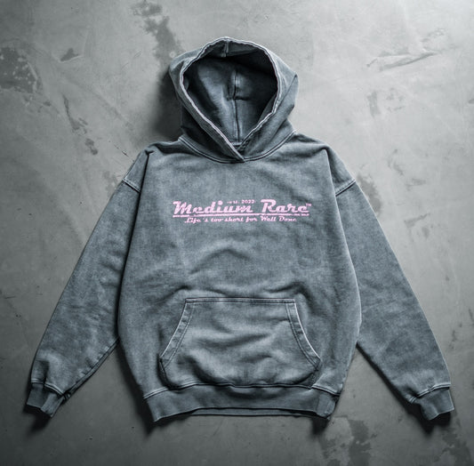 SIGNATURE HOODIE - VINTAGE GREY / PINK